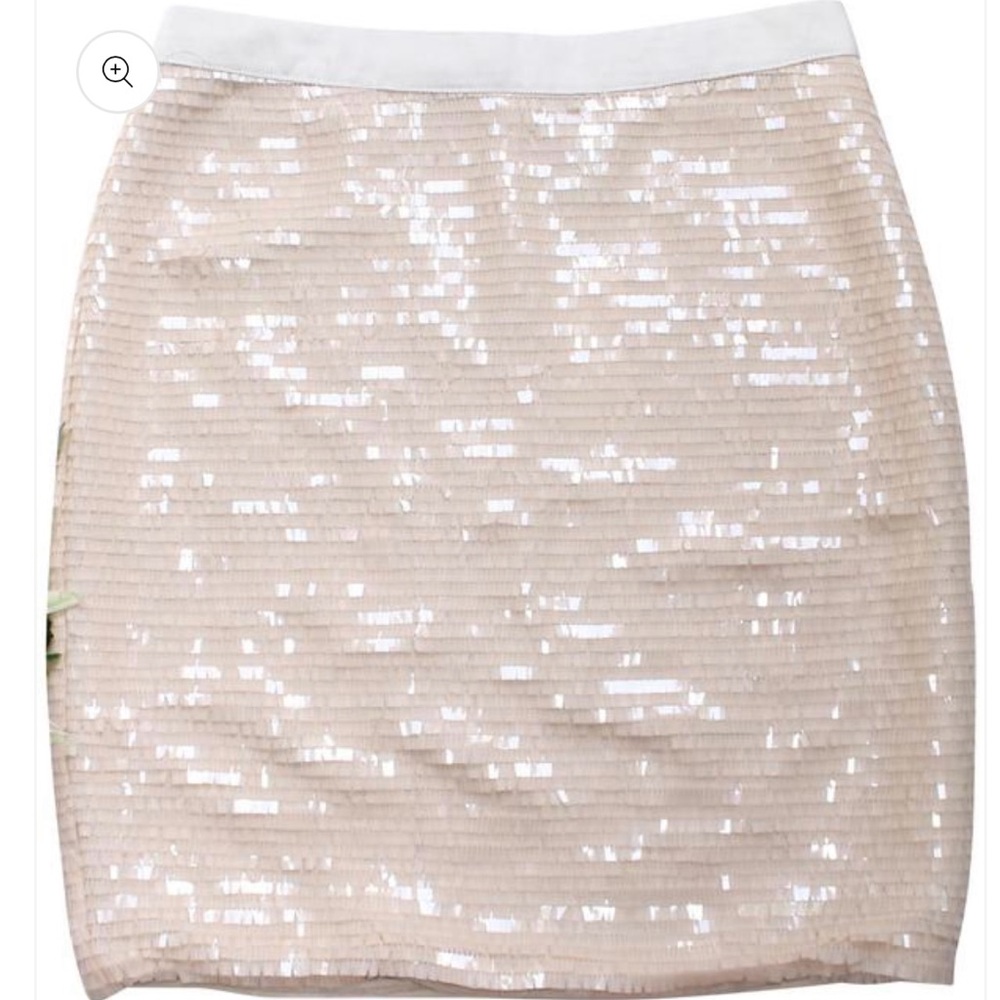 CACHE Scale Beige Full Sequins Mini Pencil Skirt Sz 12 NWT - Picture 7 of 8